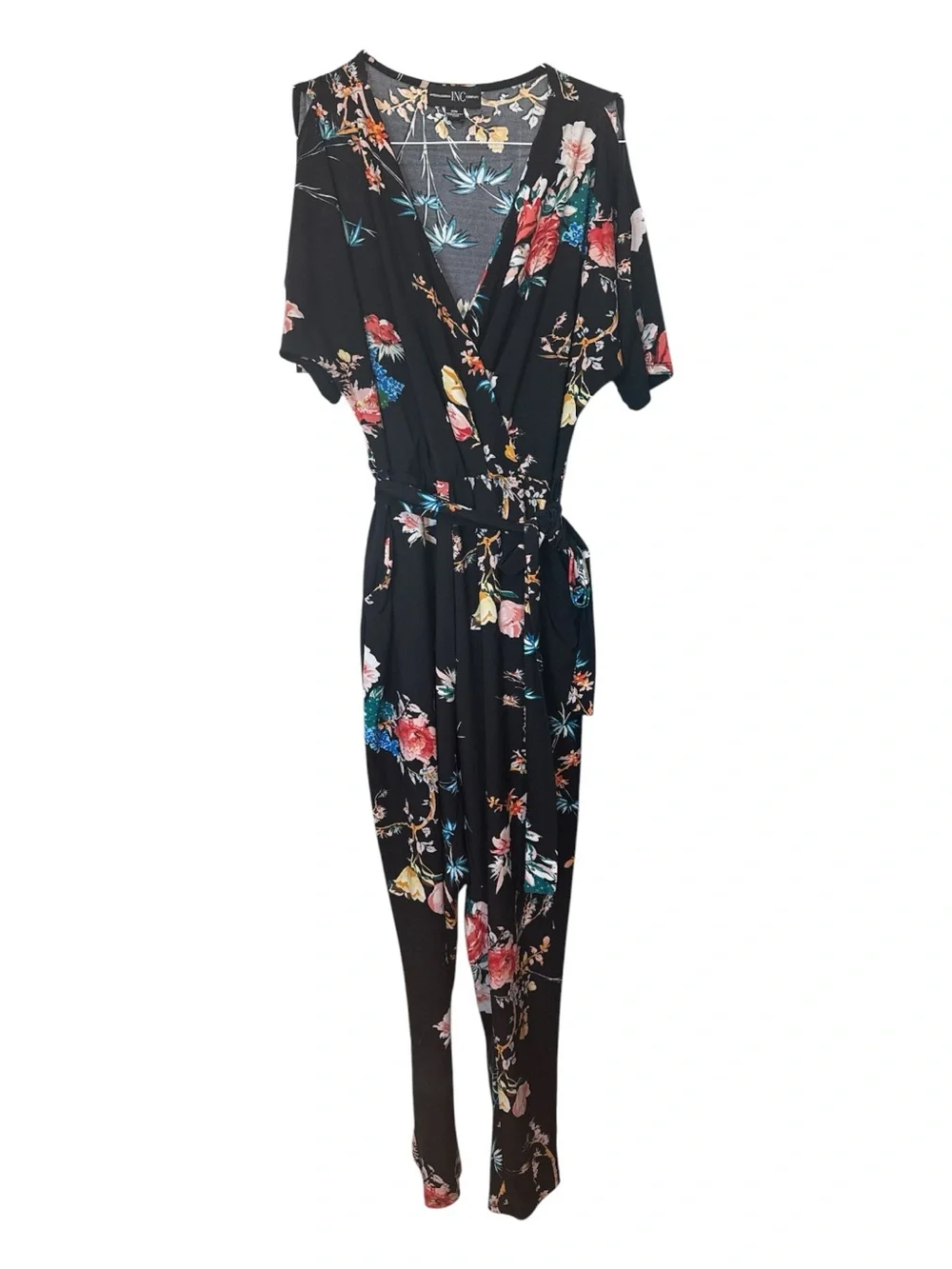 INC International Concepts Floral Maxi Dress Black Multi Size Medium - Picture 4 of 6